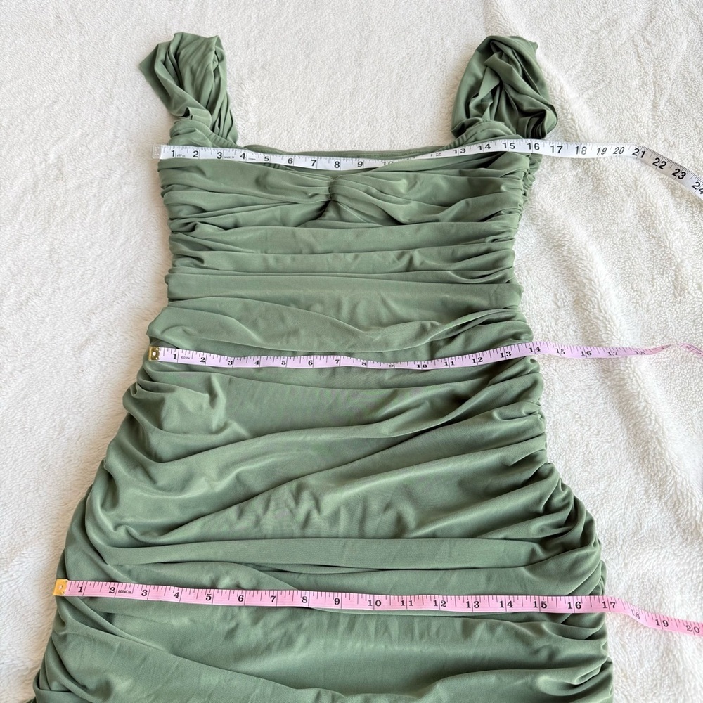 Norma Kamali Walter Green Draped Sleeveless Midi Dress L - Picture 5 of 10